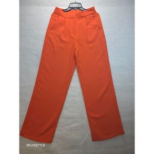 Old Navy Chino Pants Womens Small Orange Extra High Rise Wide Leg Trousers
